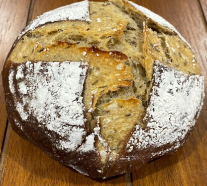 Fresh homemade Marble Rye Sourdough Bread Small Boule